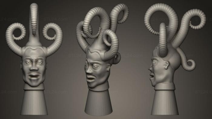 Статуэтки герои, монстры и демоны (Африканская скульптура головы, STKM_0001) 3D модель для ЧПУ станка